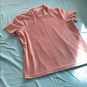 Blush Velvet Mock Neck Top
